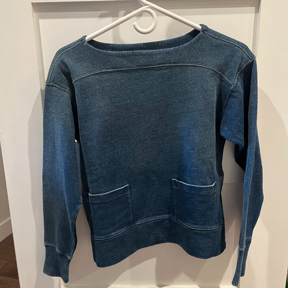 Ralph Lauren Double RL NWOT Ladies Denim Boatneck Sweatshirt (size M)